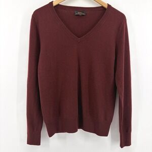Quince Mens Burgundy 100% Mongolian Cashmere V-Neck Sweater Size‎ S